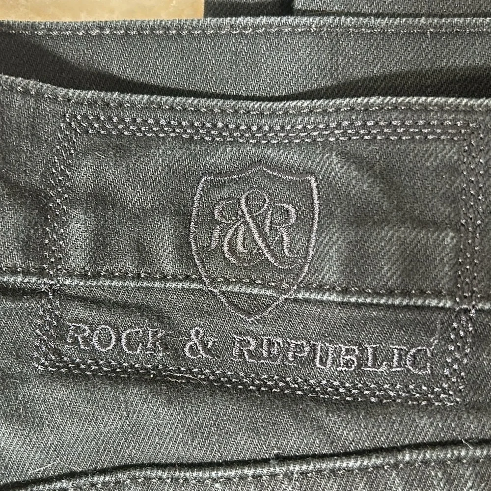 Rock & Republic Men Black‎ Straight Bootcut Jeans Mid Rise Relaxed Fit Size 36